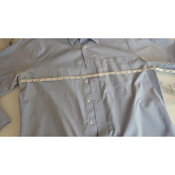 Nordstrom 16.5-33 Smartcare Wrinkle Free Pastel Blue Mens Dress Shirt Button - Picture 6 of 6